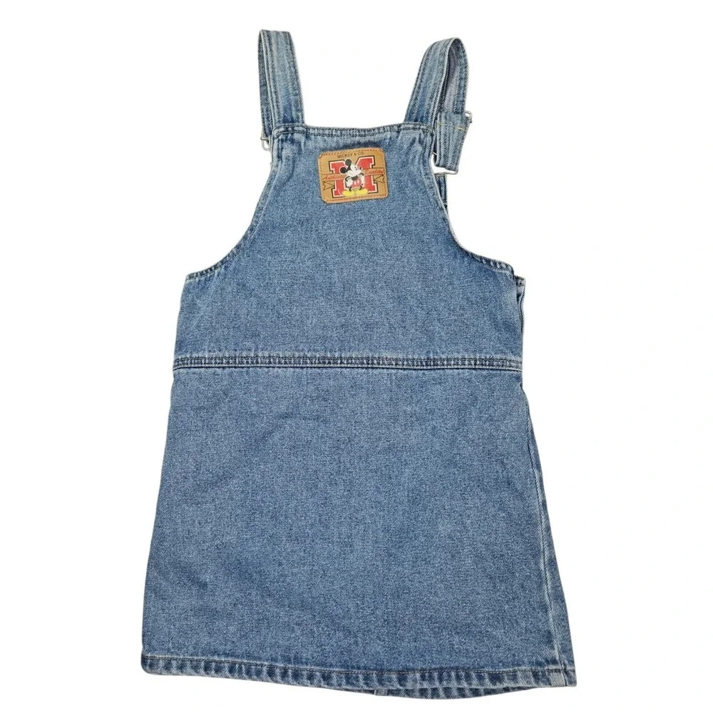Vintage Disney Mickey & Co Denim Overall Dress pinafore Jumper Blue Medium Wash